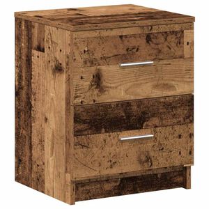 vidaXL Table de chevet &agrave; 2 tiroirs en bois ancien 40x36x50 cm