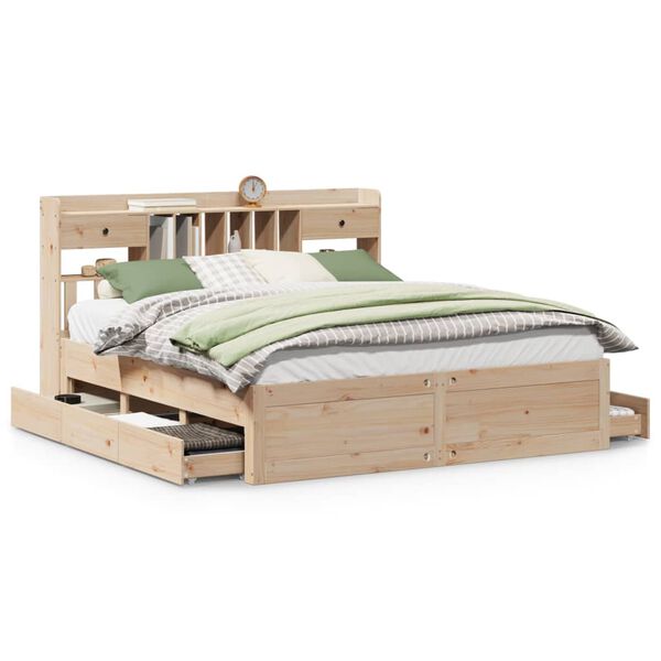 vidaXL Lit biblioth&egrave;que sans matelas 180x200 cm bois massif de pin
