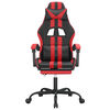 vidaXL Chaise de jeu pivotante et repose-pied Noir et rouge Similicuir