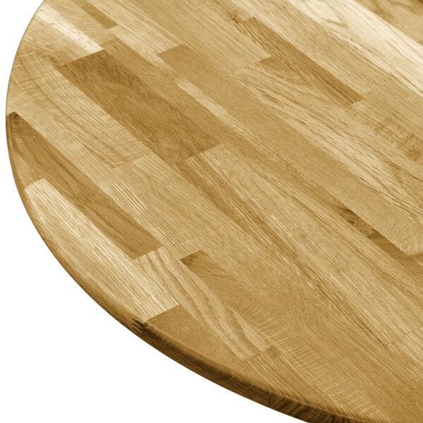 vidaXL Dessus de table Bois de ch&ecirc;ne massif Rond 23 mm 500 mm