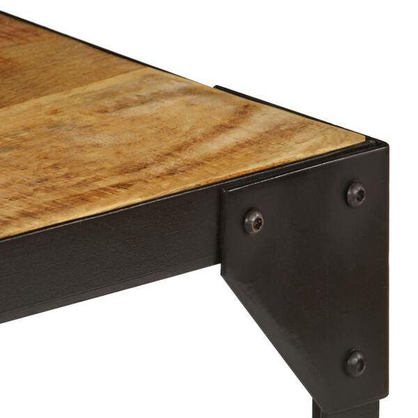vidaXL Table basse Bois massif de manguier brut et acier 110 cm