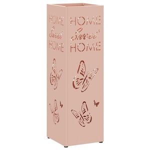 vidaXL Stand de Parapluie de Pluie Rose 15,5 x 15,5 x 49 cm Acier