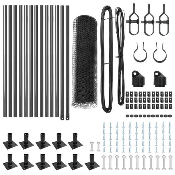 vidaXL Cl&ocirc;ture avec poteaux Gris 0.5 x 25 m Acier recouvert de PVC