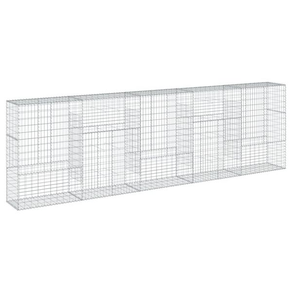 vidaXL Panier gabion avec couvercle 500x50x150 cm fer galvanis&eacute;