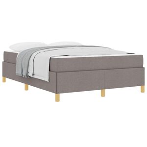 vidaXL Cadre de lit avec matelas Taupe 140 x 190 cm tissu