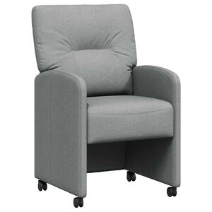 vidaXL Chaises de Salle &agrave; Manger avec Roues 2 pc tissu Gris clair