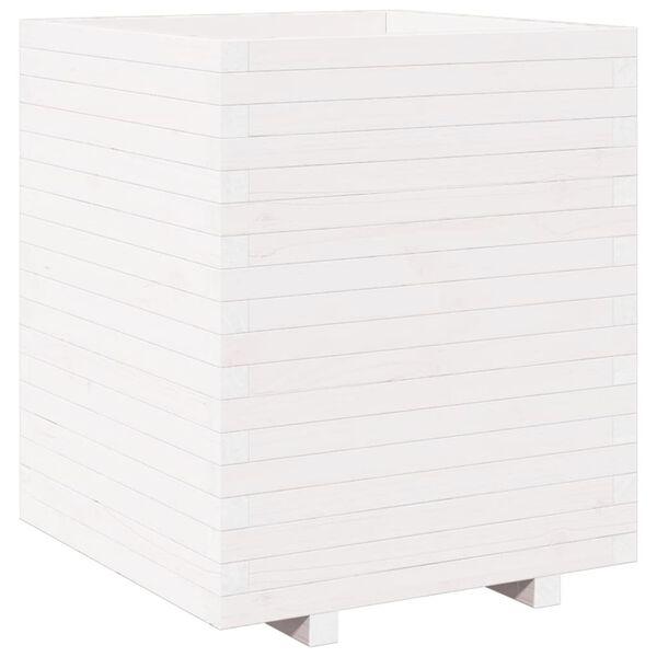 vidaXL Jardini&egrave;re blanc 60x60x72,5 cm bois de pin massif