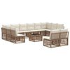 vidaXL Ensemble de canap&eacute; de jardin 13 pc Beige polyrotin