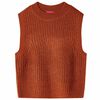 Gilet pull-over tricot&eacute; pour enfants cognac 116