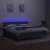 vidaXL Sommier &agrave; lattes de lit et matelas et LED Gris fonc&eacute; 160x200 cm