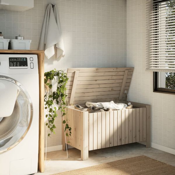 vidaXL Bo&icirc;te de rangement avec couvercle RANA bois massif de pin
