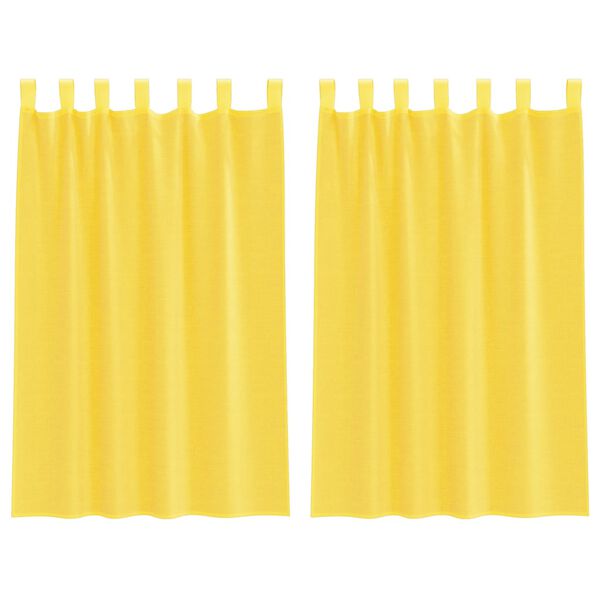 vidaXL Rideaux en voile avec boucles 2 pcs jaune 140x175 cm