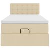 vidaXL Cadre de lit ottoman avec matelas cr&egrave;me 80x200 cm tissu