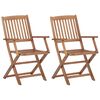 vidaXL Chaises pliables de jardin lot de 2 avec coussins Bois d'acacia