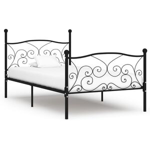 vidaXL Cadre de lit sans matelas avec sommier &agrave; lattes m&eacute;tal 90x200 cm