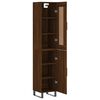 vidaXL Buffet haut Chêne marron 34,5x34x180 cm Bois d'ingénierie