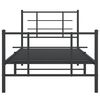 vidaXL Cadre de lit m&eacute;tal sans matelas avec pied de lit noir 90x200 cm