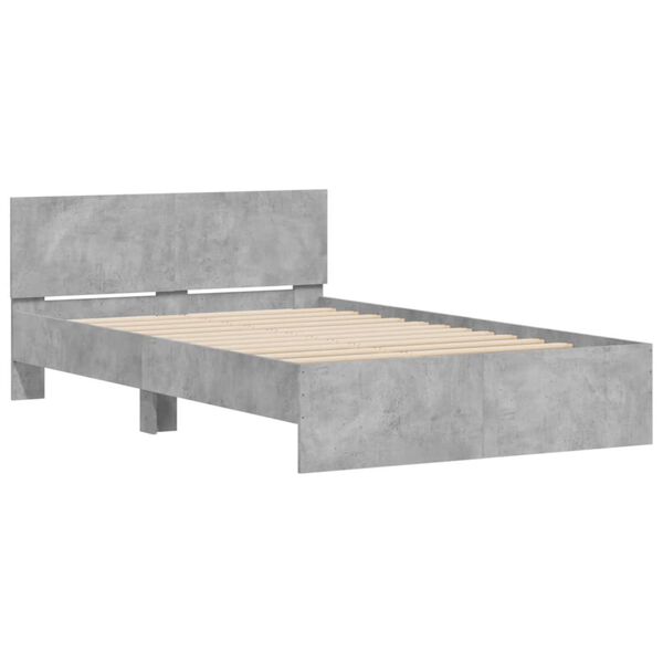vidaXL Cadre de lit sans matelas gris b&eacute;ton 120x200 cm