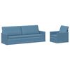 vidaXL Ensemble de Canap&eacute;s 2 pcs Bleu Tissu en velours c&ocirc;tel&eacute;