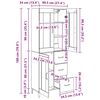 vidaXL Haut Armoire Montage mural Ch&ecirc;ne artisanal 69,5 x 34 x 180 cm