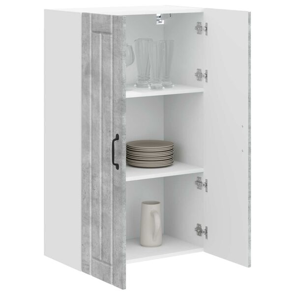 vidaXL Armoire de cuisine avec étagère Gris béton 60 x 31 x 100 cm