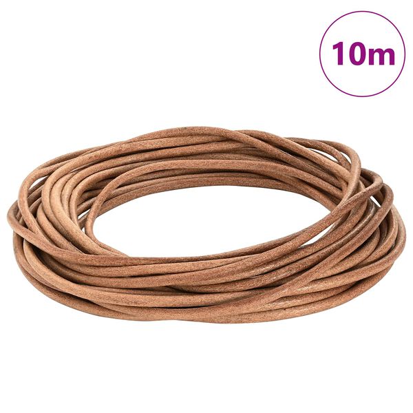 vidaXL Corde en Cuir Marron &Oslash;4 mm x 10 m Cuir