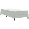 vidaXL Lit &agrave; ressorts avec matelas Gris clair 90 x 190 cm tissu