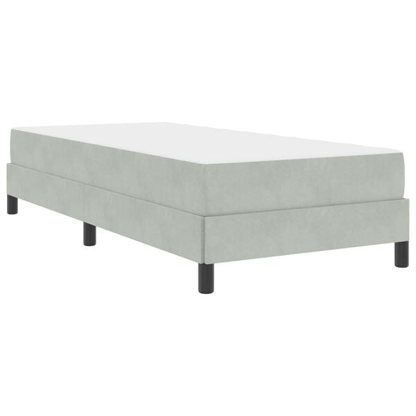 vidaXL Lit &agrave; ressorts avec matelas Gris clair 90 x 190 cm tissu