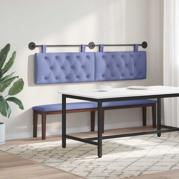 vidaXL T&ecirc;te de lit suspendue Bleu denim 170 x 55 x 7 cm tissu