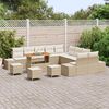vidaXL Ensemble de canap&eacute; de jardin 14 pcs Beige Poly rotin