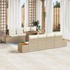 vidaXL Ensemble de canapé de jardin 9 pcs Beige Poly rotin