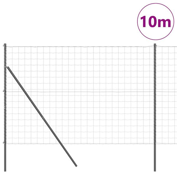 vidaXL Cl&ocirc;ture avec poteau Gris 1,6 x 10 m Acier et PVC