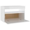 vidaXL Table de chevet avec lumi&egrave;res LED blanc brillant 60x35x40 cm