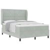 vidaXL Lit &agrave; ressorts avec matelas Gris clair 200 x 140 cm Velours