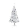vidaXL Arbre de No&euml;l artificiel pr&eacute;-&eacute;clair&eacute;/boules argent&eacute; 120 cm PET