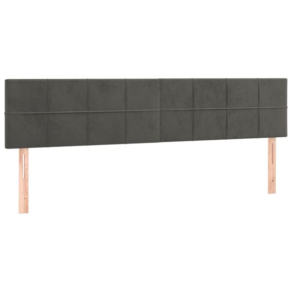 vidaXL T&ecirc;tes de lit 2 pcs Gris fonc&eacute; 100x5x78/88 cm Velours