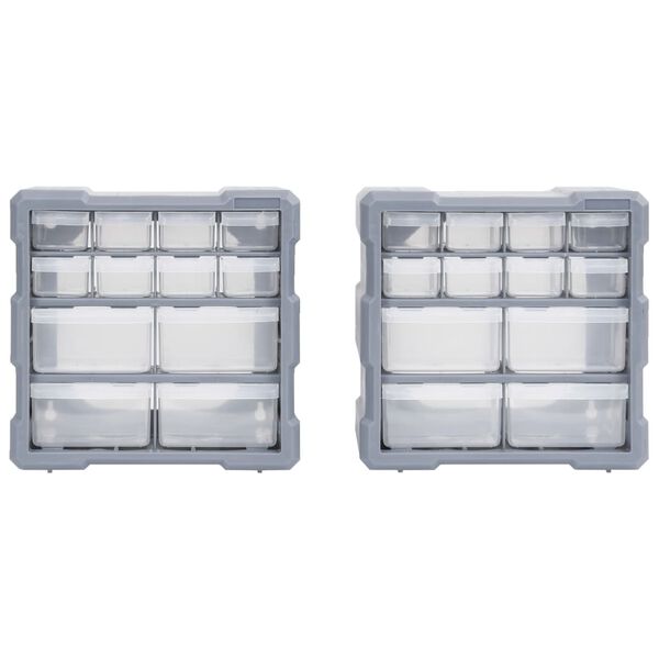 vidaXL Organisateurs multi-tiroirs avec 12 tiroirs 2 pcs 26,5x16x26 cm