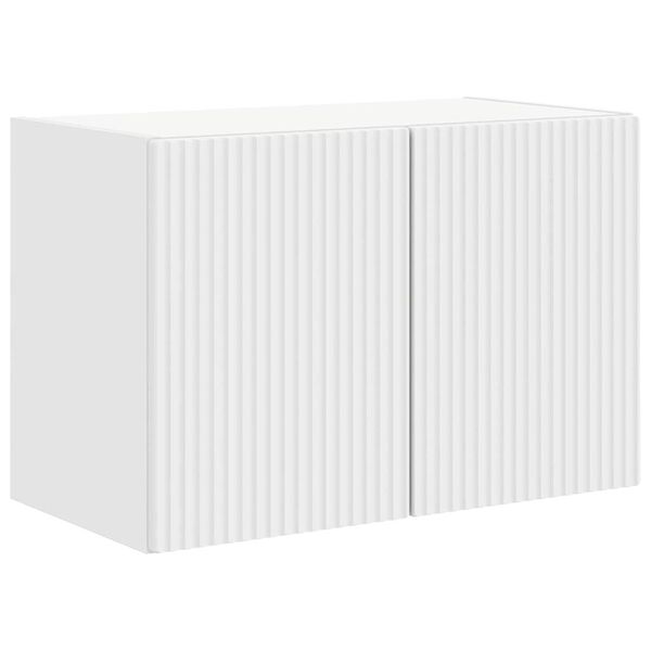vidaXL Meuble TV mural Blanc 59,5 x 31 x 40 cm Bois d'ing&eacute;nierie