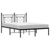 vidaXL Cadre de lit m&eacute;tal sans matelas avec t&ecirc;te de lit noir 140x190cm