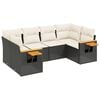 vidaXL Salon de jardin 6 pcs avec coussins noir r&eacute;sine tress&eacute;e