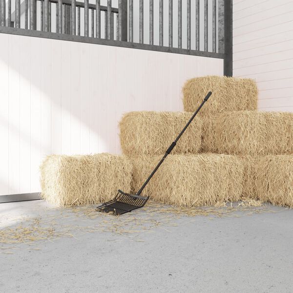 vidaXL Fourche avec 14 dents noir acier