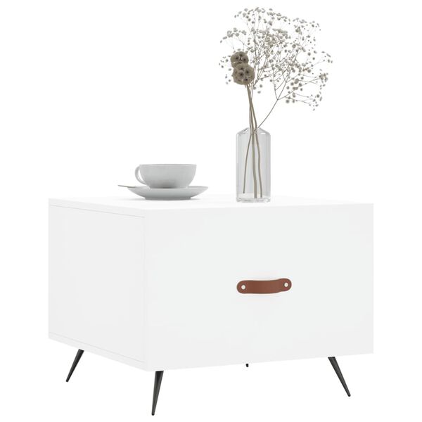 vidaXL Table basse blanc 50x50x40 cm bois d'ingénierie