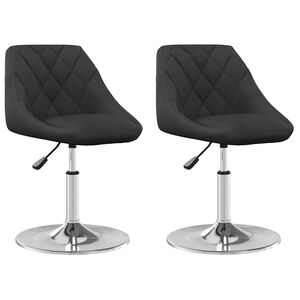 vidaXL Chaises pivotantes &agrave; manger lot de 2 Noir Velours