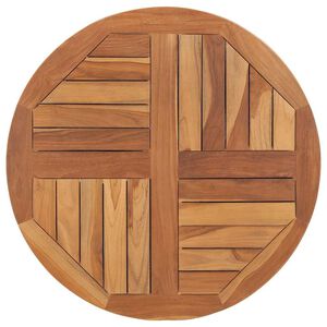 vidaXL Dessus de table Bois de teck solide Rond 2,5 cm 70 cm