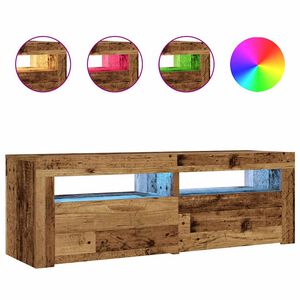 vidaXL Tables de chevet 2 pcs avec LED vieux bois 60x35x40 cm