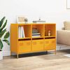 vidaXL Buffet jaune moutarde 101,5x39x73,5 cm acier lamin&eacute; &agrave; froid