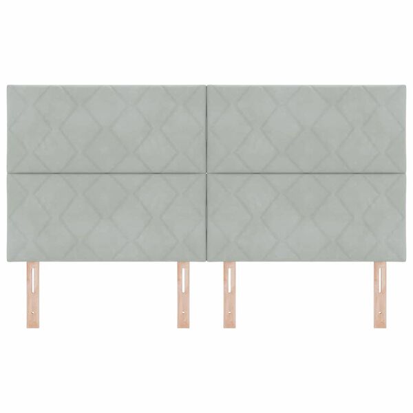 vidaXL T&ecirc;te de lit avec t&ecirc;te de lit Gris clair 180 cm Velours