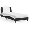 vidaXL Cadre de lit sans matelas Zadar noir et blanc 90x190 cm similicuir