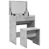 vidaXL Coiffeuse et tabouret gris b&eacute;ton 60x40x113,5 cm