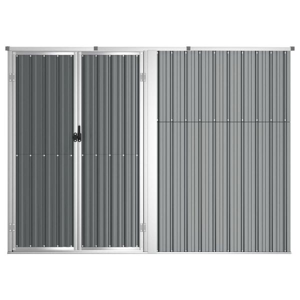 vidaXL Abri &agrave; outils de jardin Gris 225x89x161 cm Acier galvanis&eacute;